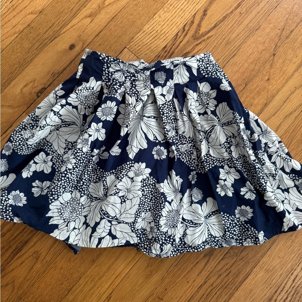 Crewcuts Navy and White Floral Skirt